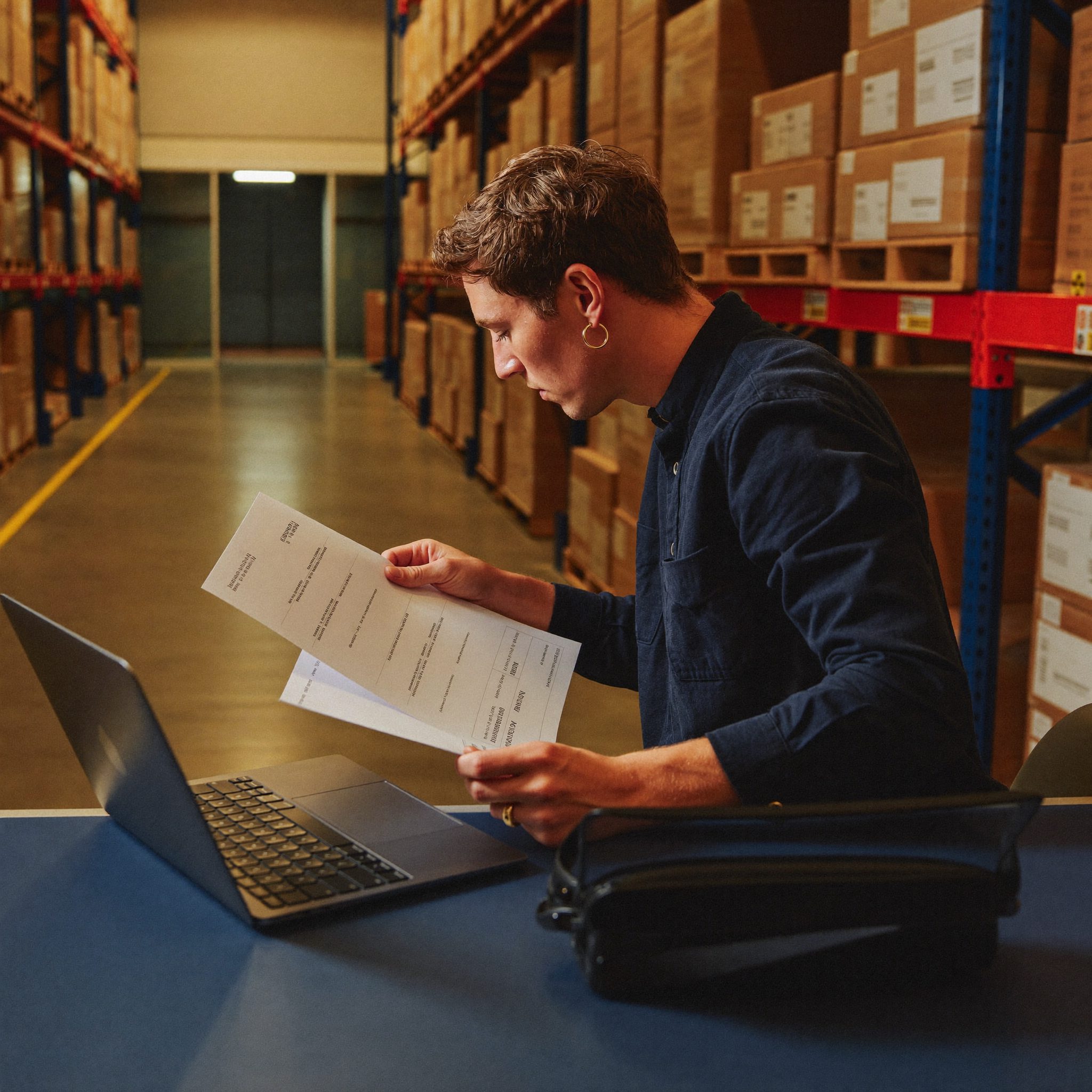 Business owner reviewing a cash flow forecasting report